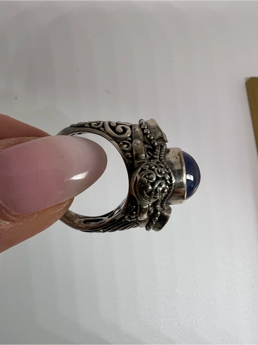 SARDA Tanzanite and Sterling silver Bali ring Size 7.5 11.6g - Picture 6 of 15